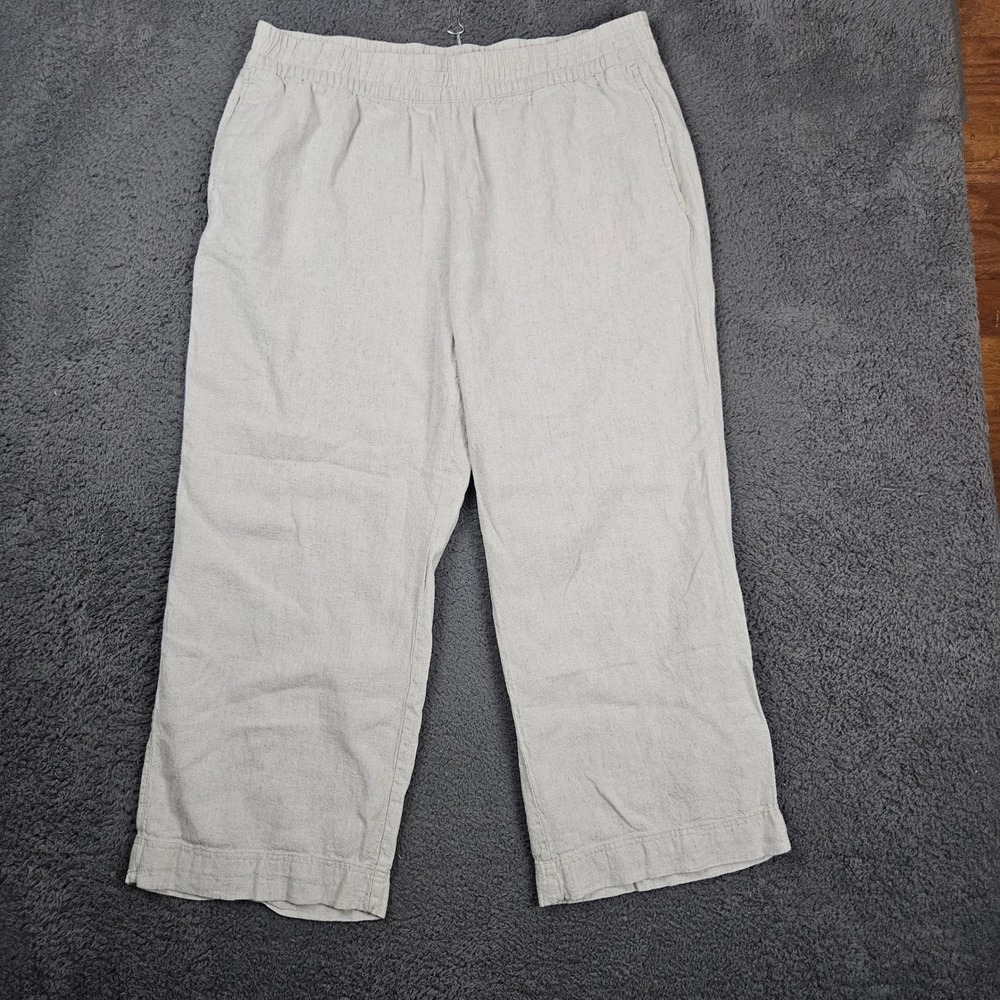 Old Navy Mens XL Linen Blend Wide Leg High Rise Comfort Waist‎ Pants